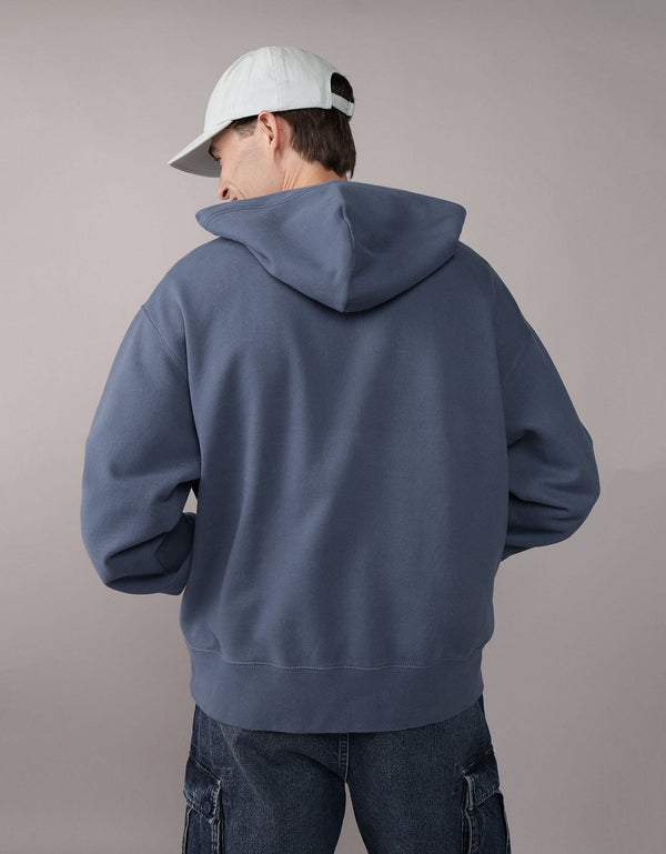 Polera con capucha manga larga Hombre AE - Azul