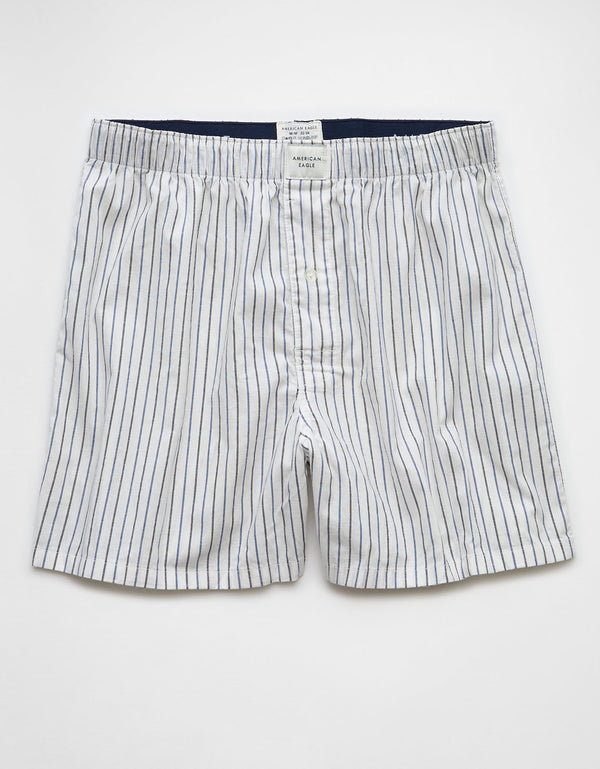 Boxer corto elástico a rayas Aeo - Azul