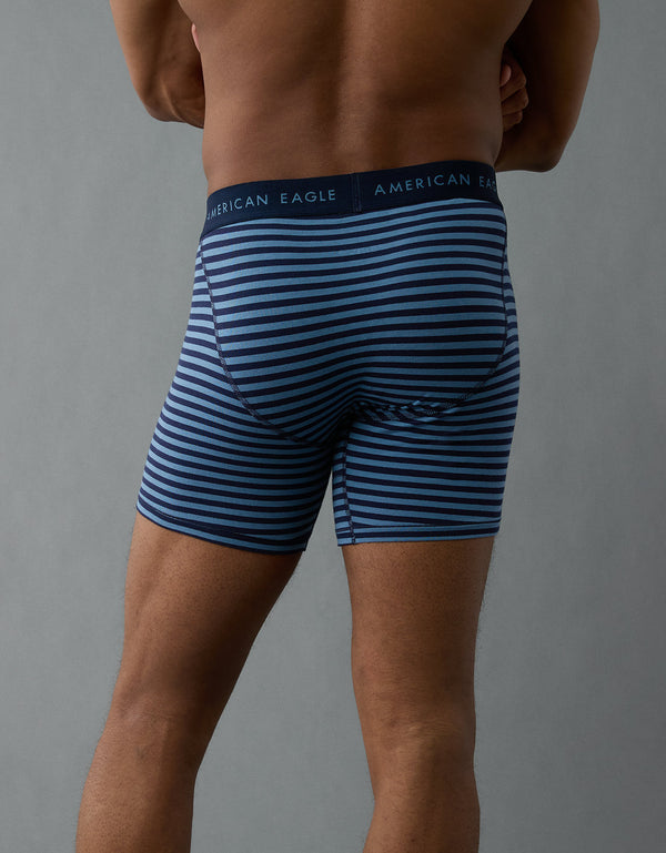 Bóxer Clásico con rayas de 6 para Hombre - Azul