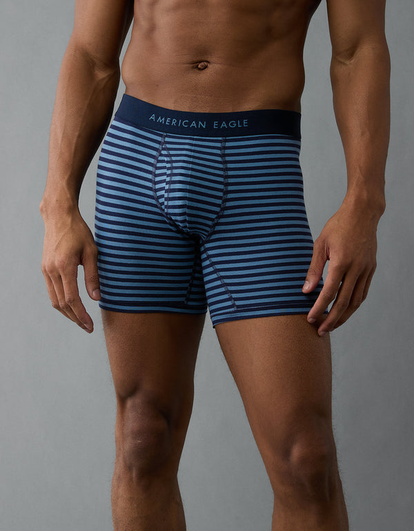 Bóxer Clásico con rayas de 6 para Hombre - Azul
