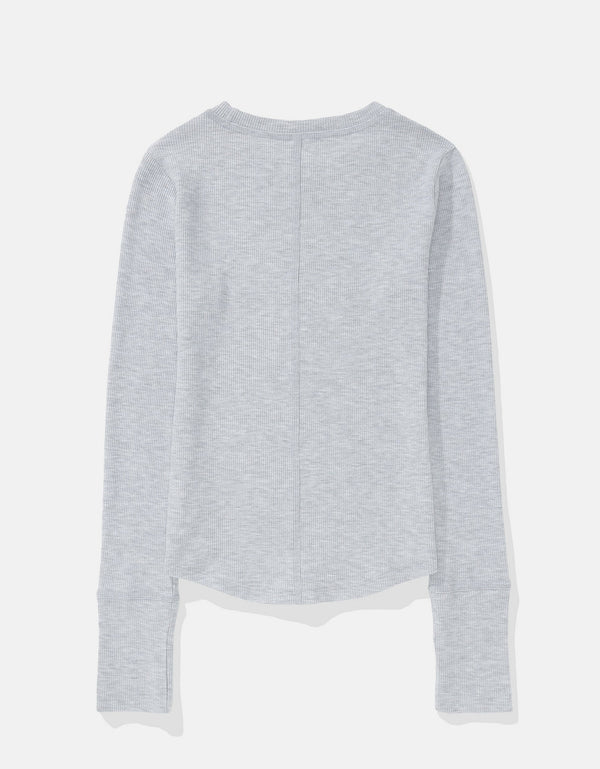 Polo sin Cuello Manga Larga Ae - Gris