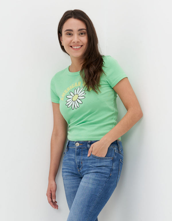 Polera AE gráfica con corte ajustado - Verde