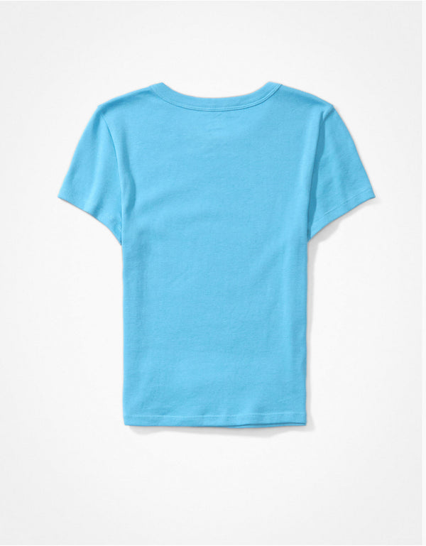 Polera AE gráfica con corte ajustado - Rosa