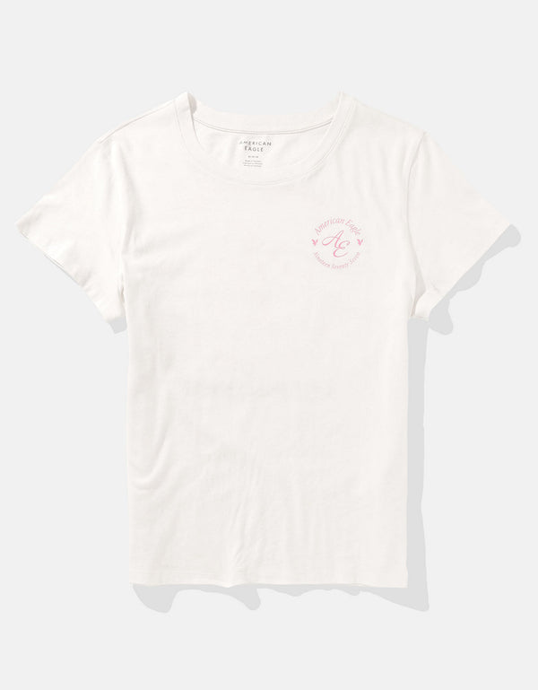 Polo sin Cuello AE gráfica con corte ajustado - Blanco