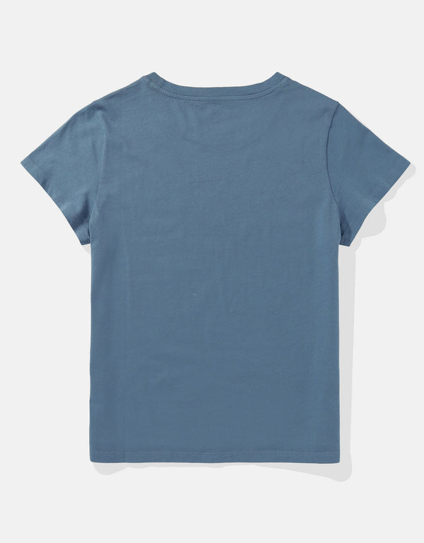 Polo sin Cuello AE gráfica con corte ajustado - Azul