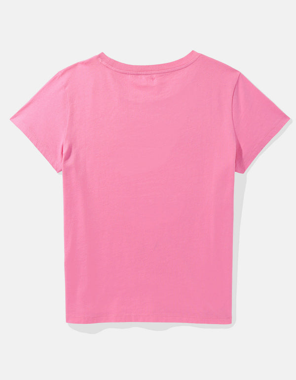Polo sin Cuello AE gráfica con corte ajustado - Rosa