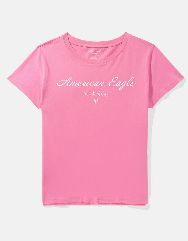 Polo sin Cuello AE gráfica con corte ajustado - Rosa