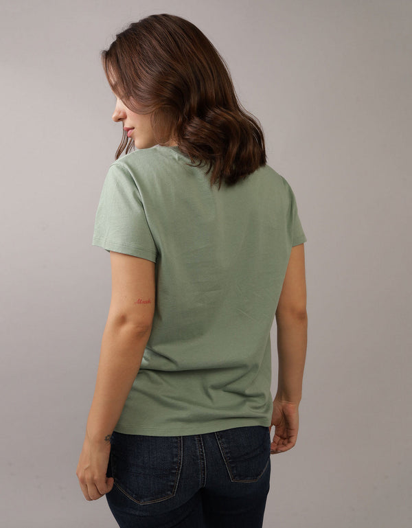 Polo sin Cuello AE con estampado manga corta de mujer - Generico