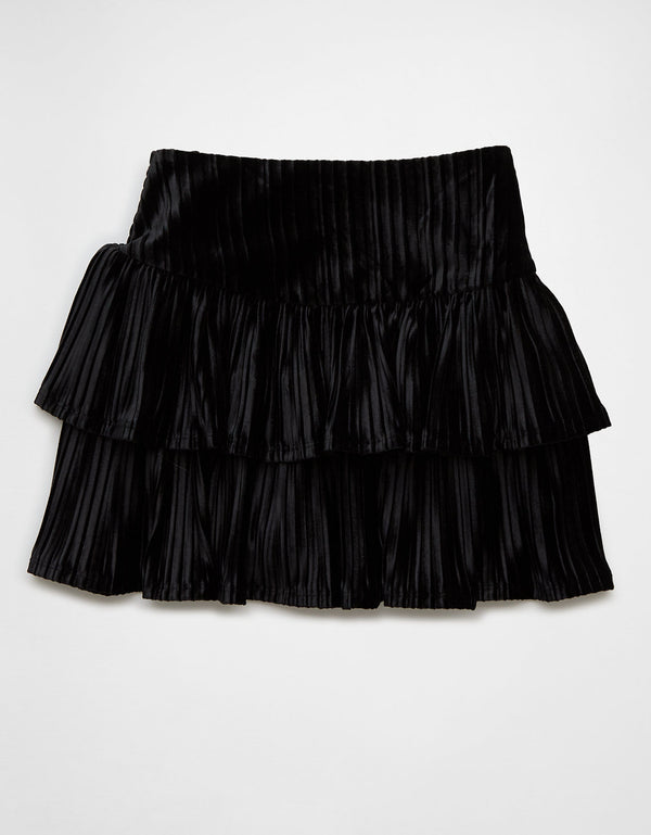 Falda mini de cuadros de cintura alta de Ae - Negro
