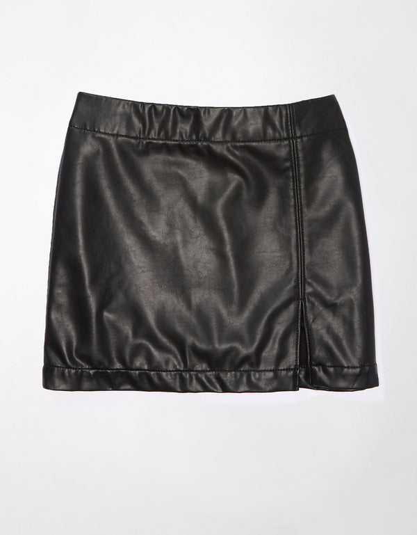 Falda AE corta en material sintético - Negro