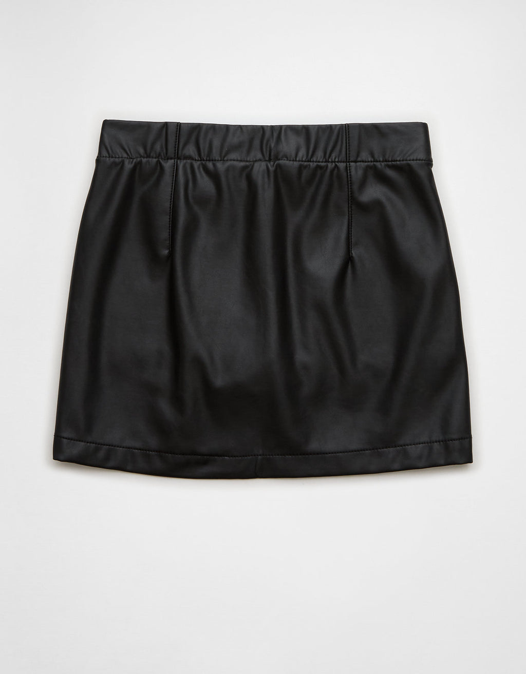 Falda de cuero vegano Talle Alto Mujer AE - Negro 0315_4956_001_b