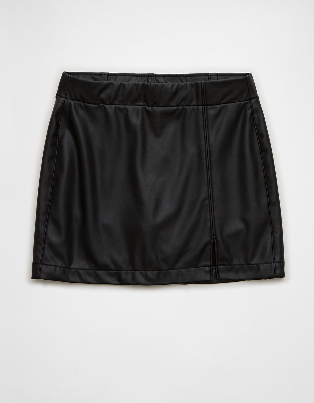 Falda de cuero vegano Talle Alto Mujer AE - Negro 0315_4956_001_f