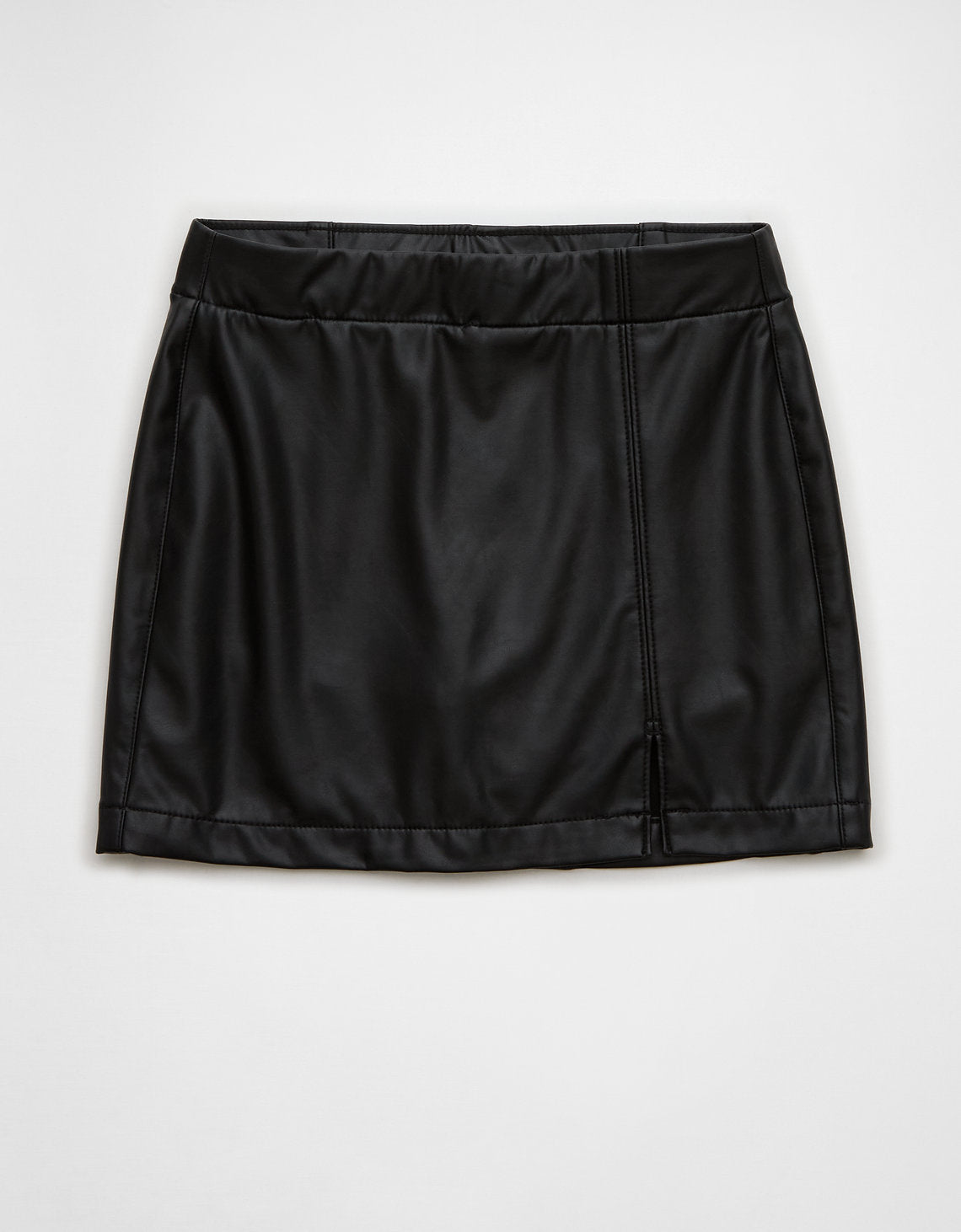 Falda de cuero vegano Talle Alto Mujer AE - Negro 0315_4956_001_f