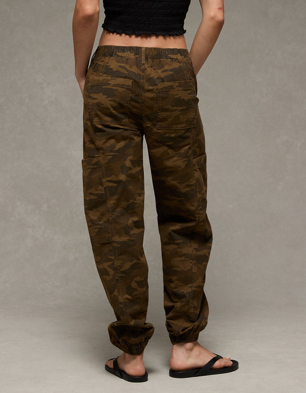Jogger Baggy Tipo Cargo Tiro Alto Ae - Verde