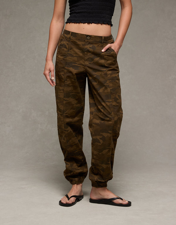 Jogger Baggy Tipo Cargo Tiro Alto Ae - Verde