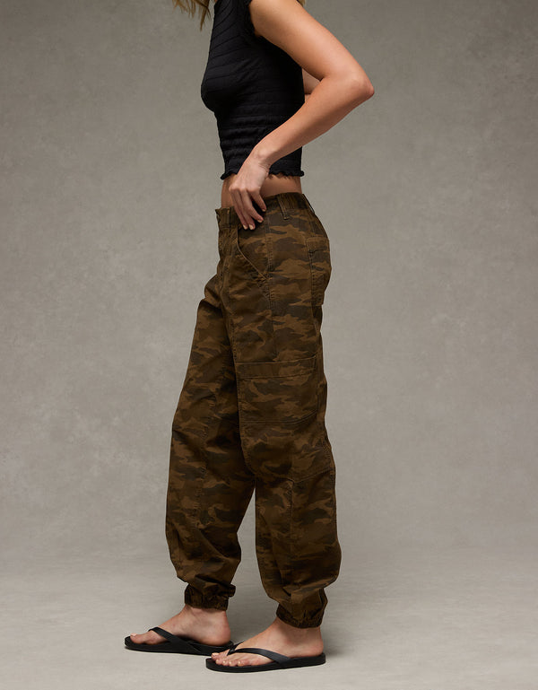 Jogger Baggy Tipo Cargo Tiro Alto Ae - Verde
