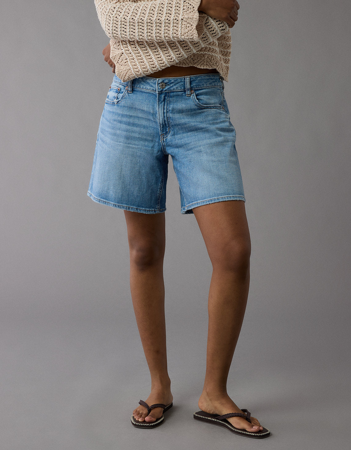 Ae Dreamy Drape Stretch 8 Jort holgado de tiro bajo - Azul 0331_8158_857_of