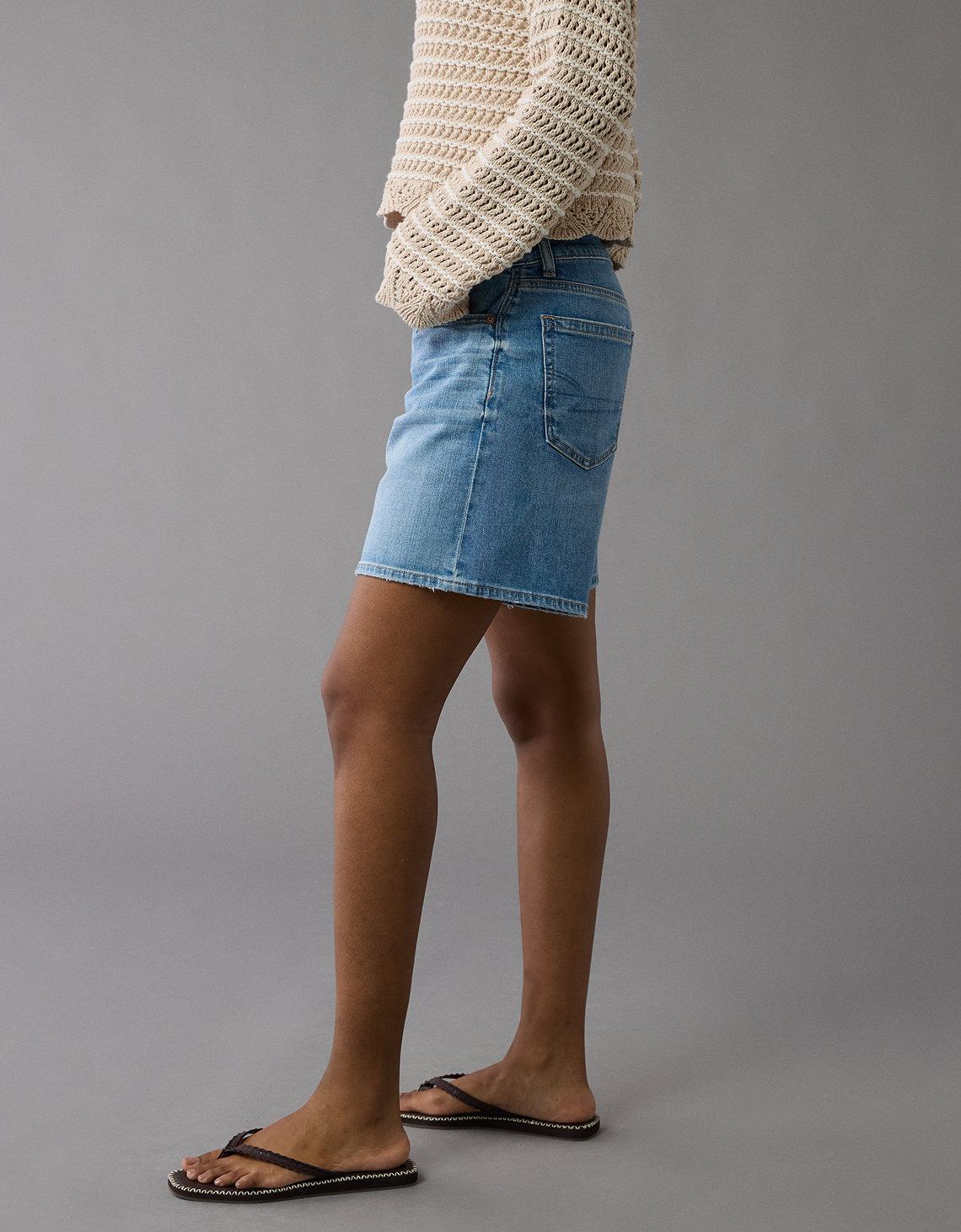 Ae Dreamy Drape Stretch 8 Jort holgado de tiro bajo - Azul 0331_8158_857_os