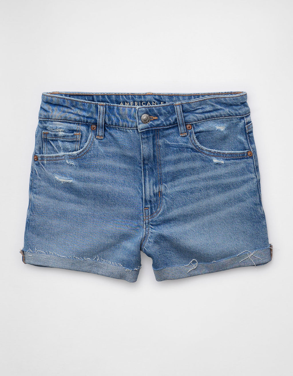 Short de mamá de mezclilla elástica Ae - Azul 0338_8673_433_f