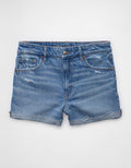 Short de mamá de mezclilla elástica Ae - Azul 0338_8673_433_f