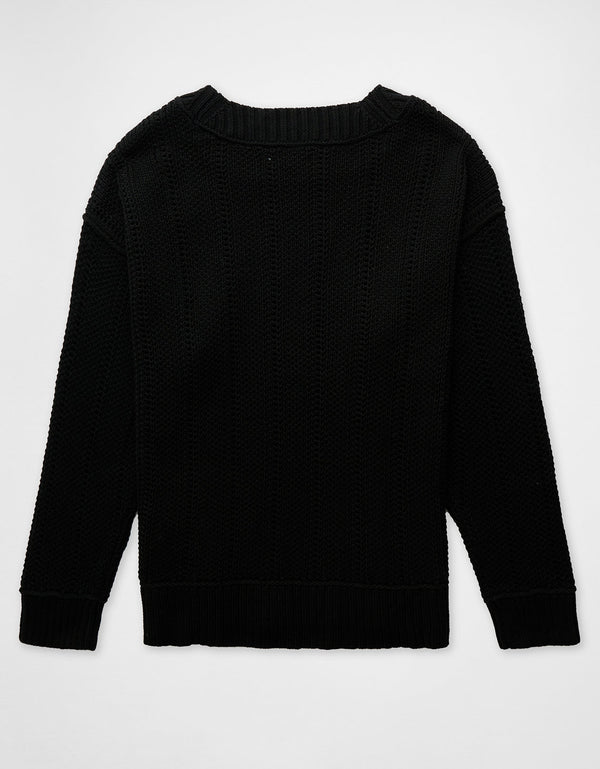 Tejido Pullover Long-Weekend Ae - Negro