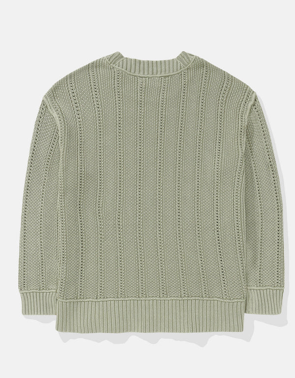 Tejido Oversized de Cuello Redondo Ae - Verde