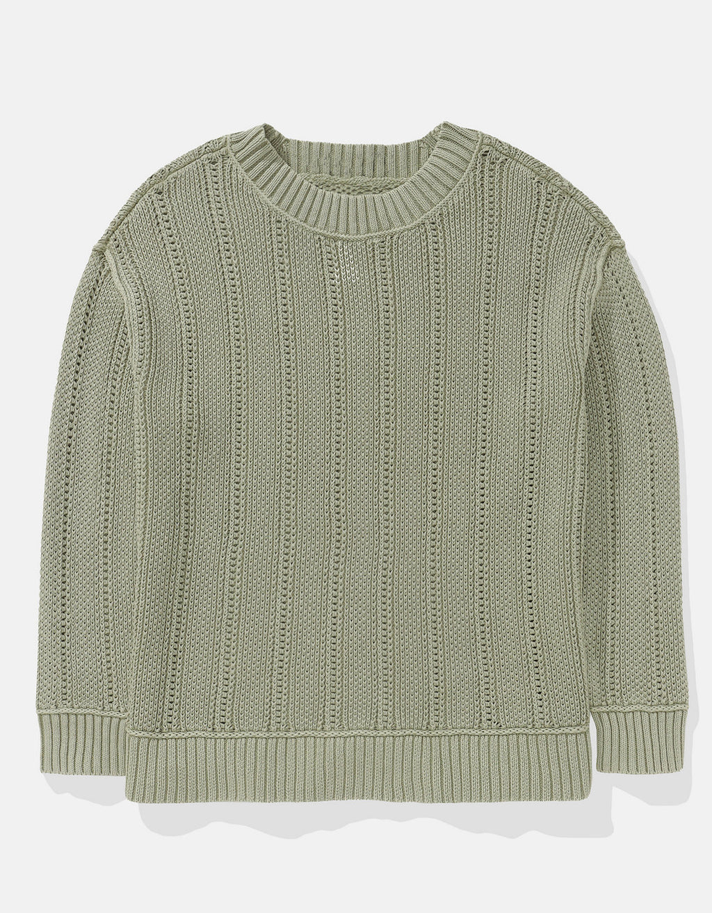 Tejido Oversized de Cuello Redondo Ae - Verde 0348_1652_365_f