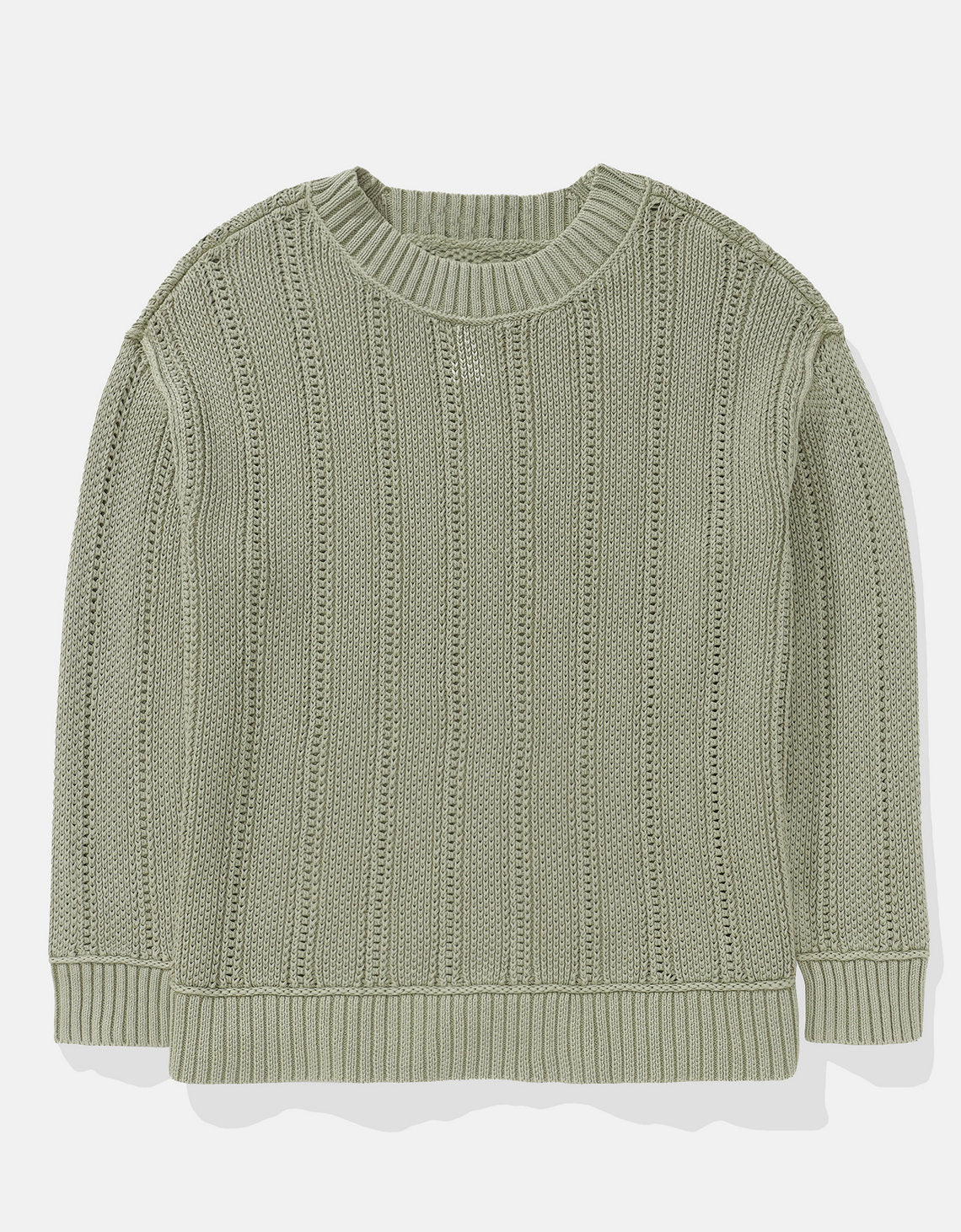 Tejido Oversized de Cuello Redondo Ae - Verde 0348_1652_365_f