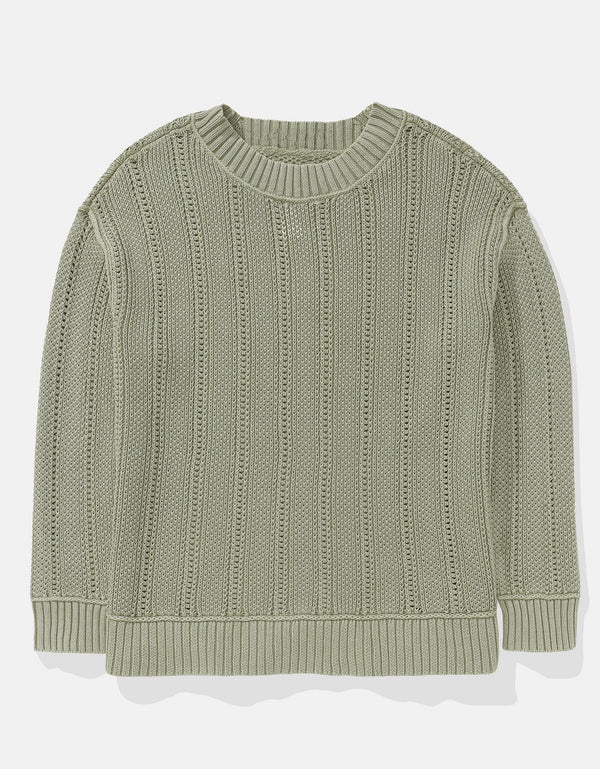 Tejido Oversized de Cuello Redondo Ae - Verde