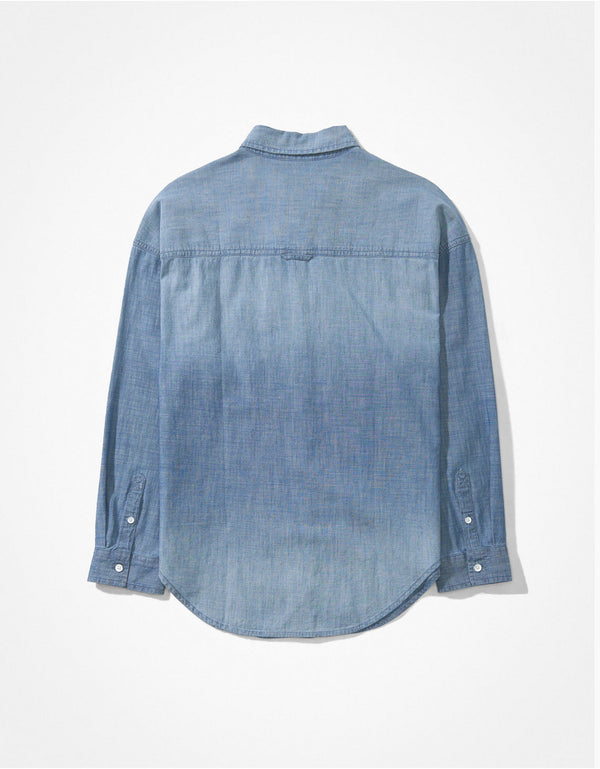 Camisa AE en denim con botones - Azul