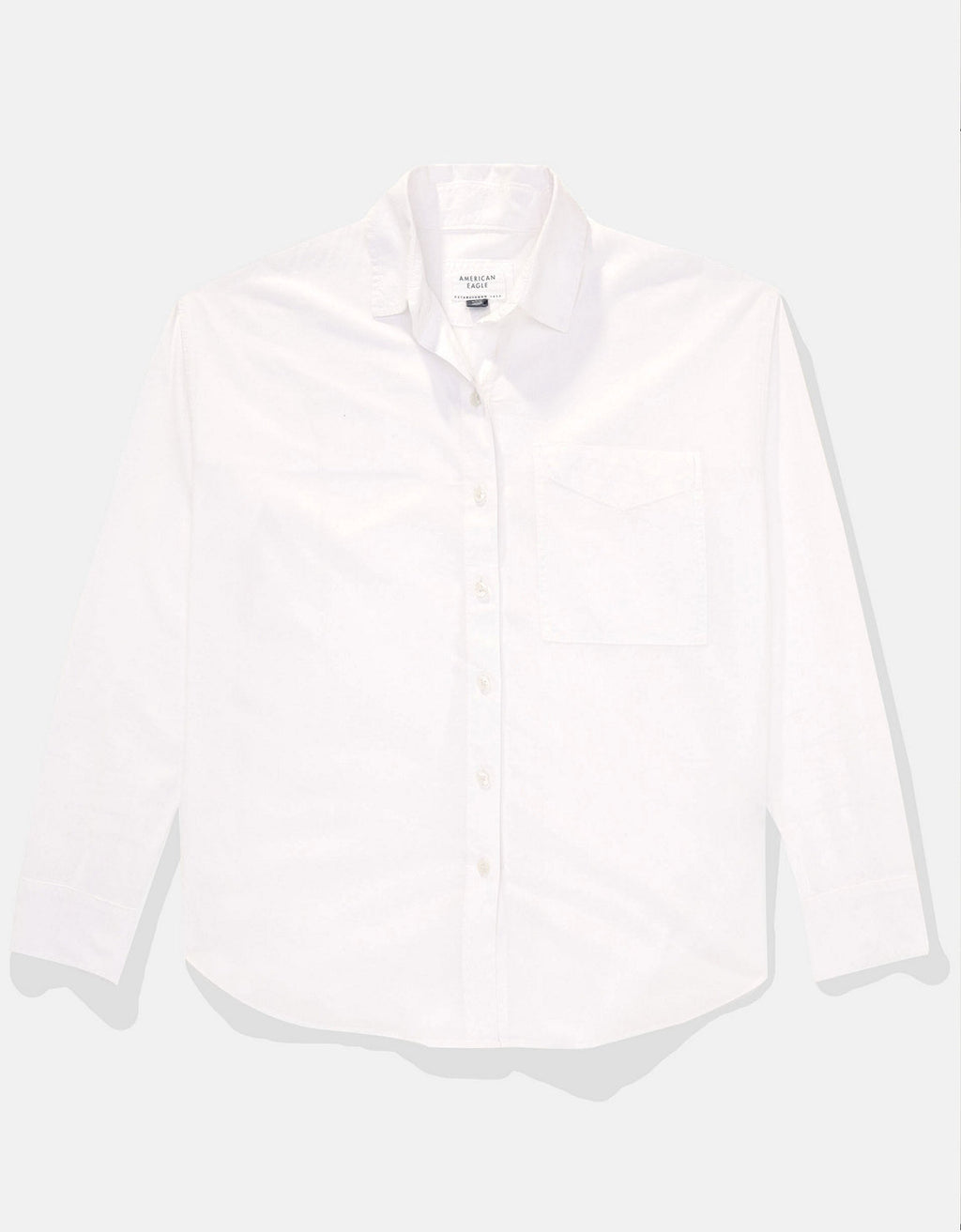 Camisa AE en Oxford manga larga de Mujer - Blanco 0355_5836_100_f