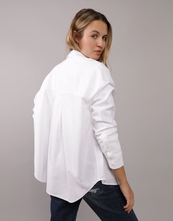 Camisa AE en Oxford manga larga de Mujer - Blanco