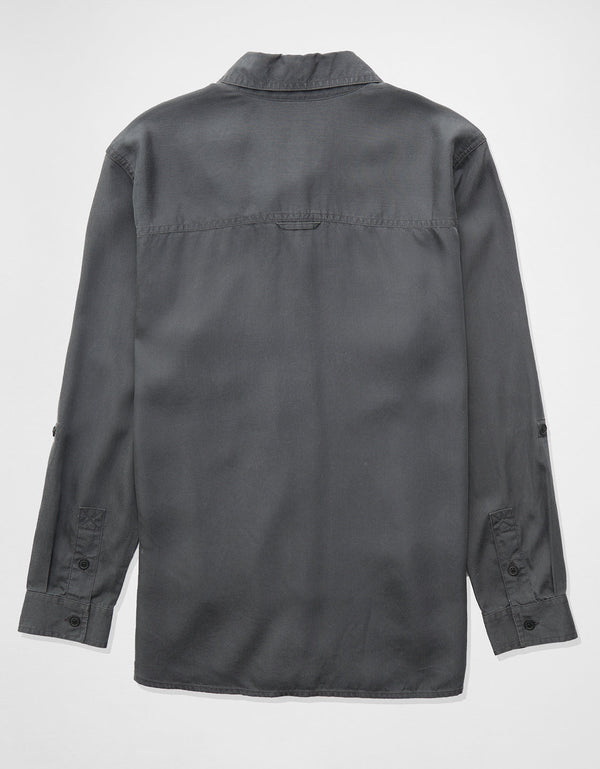 Camisa manga larga de botones de mujer AE - Negro