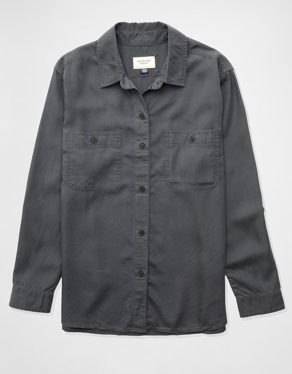 Camisa manga larga de botones de mujer AE - Negro 0355_6092_001_f