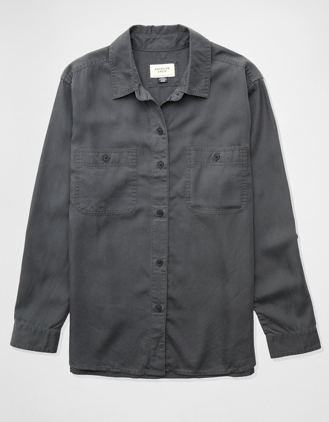 Camisa manga larga de botones de mujer AE - Negro 0355_6092_001_f