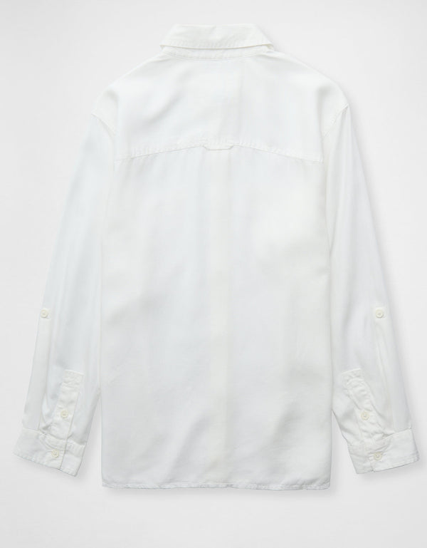 Camisa manga larga de botones de mujer AE - Blanco