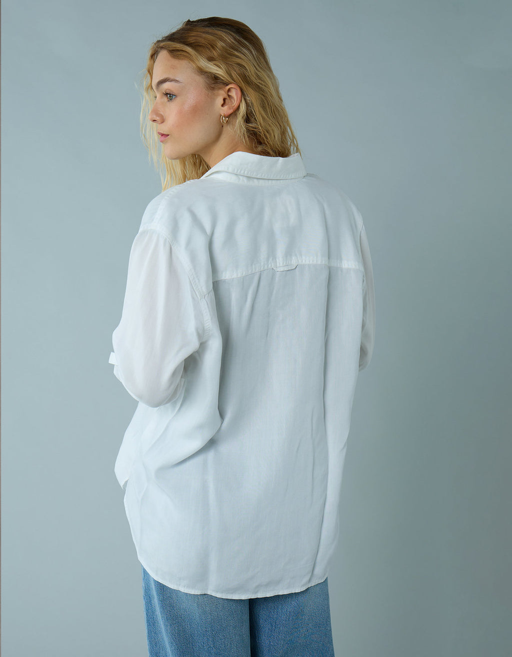 Camisa manga larga de botones de mujer AE - Blanco 0355_6092_100_ob