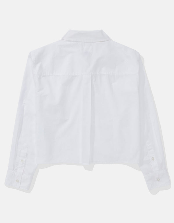 Camisa Abotonada Perfecta Recortada Ae - Blanco