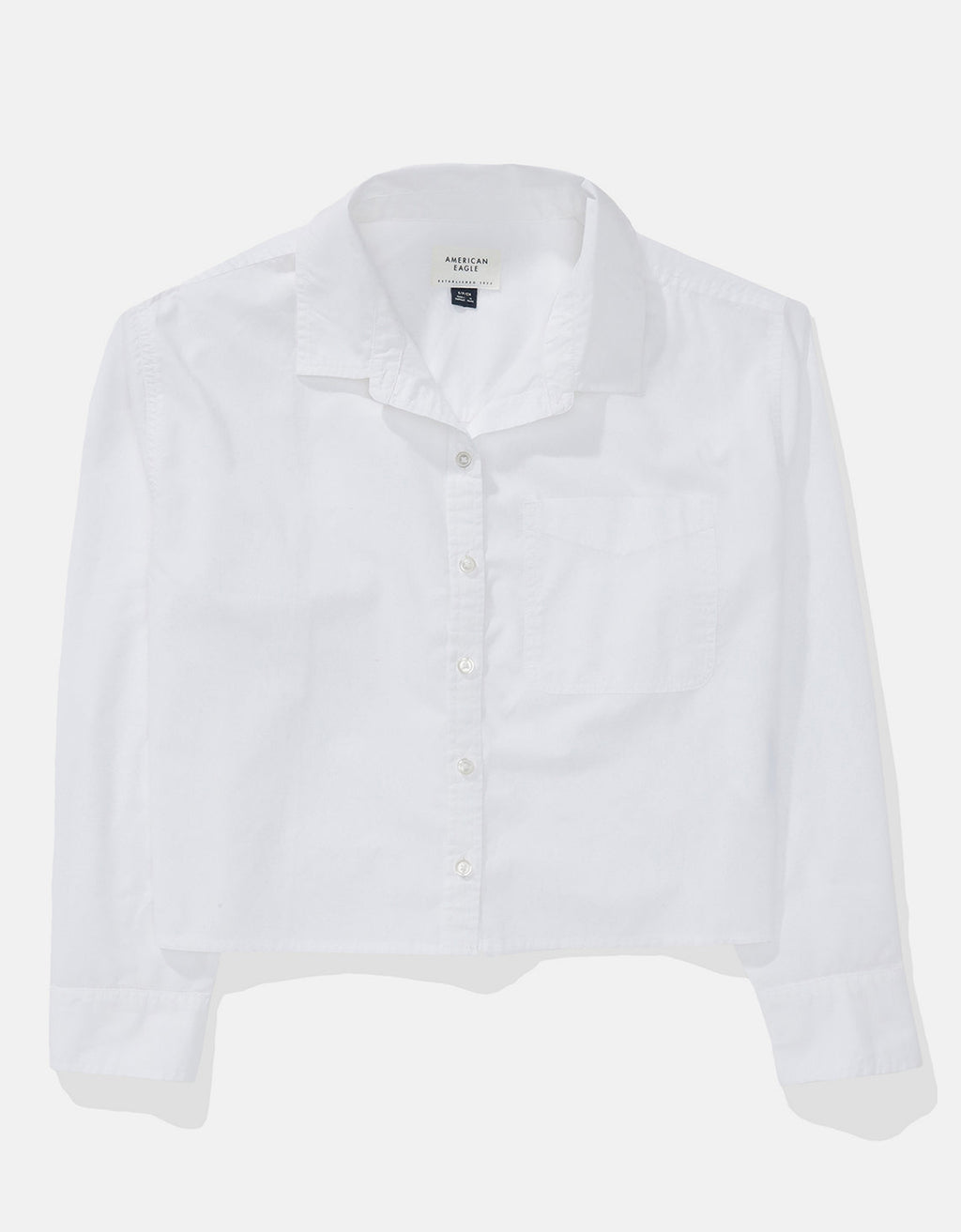 Camisa Abotonada Perfecta Recortada Ae - Blanco 0355_6409_100_f