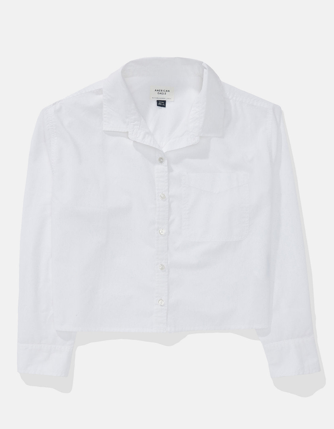 Camisa Abotonada Perfecta Recortada Ae - Blanco 0355_6409_100_f