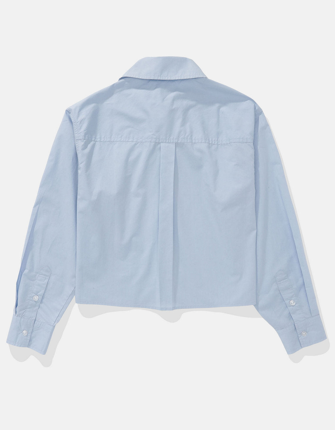 Camisa Abotonada Perfecta Recortada Ae - Azul 0355_6409_401_b
