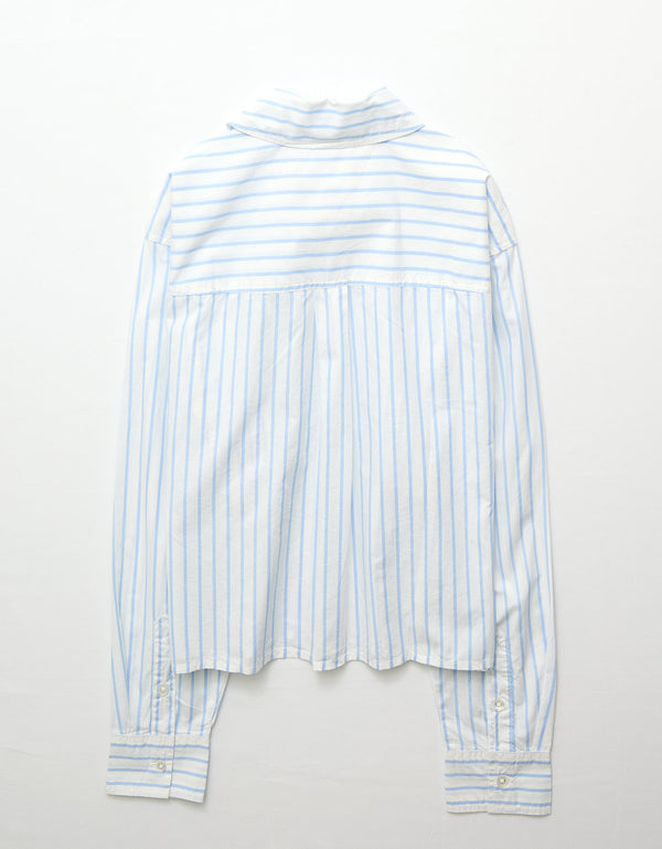 Camisa Cropped de Botones Ae - Azul