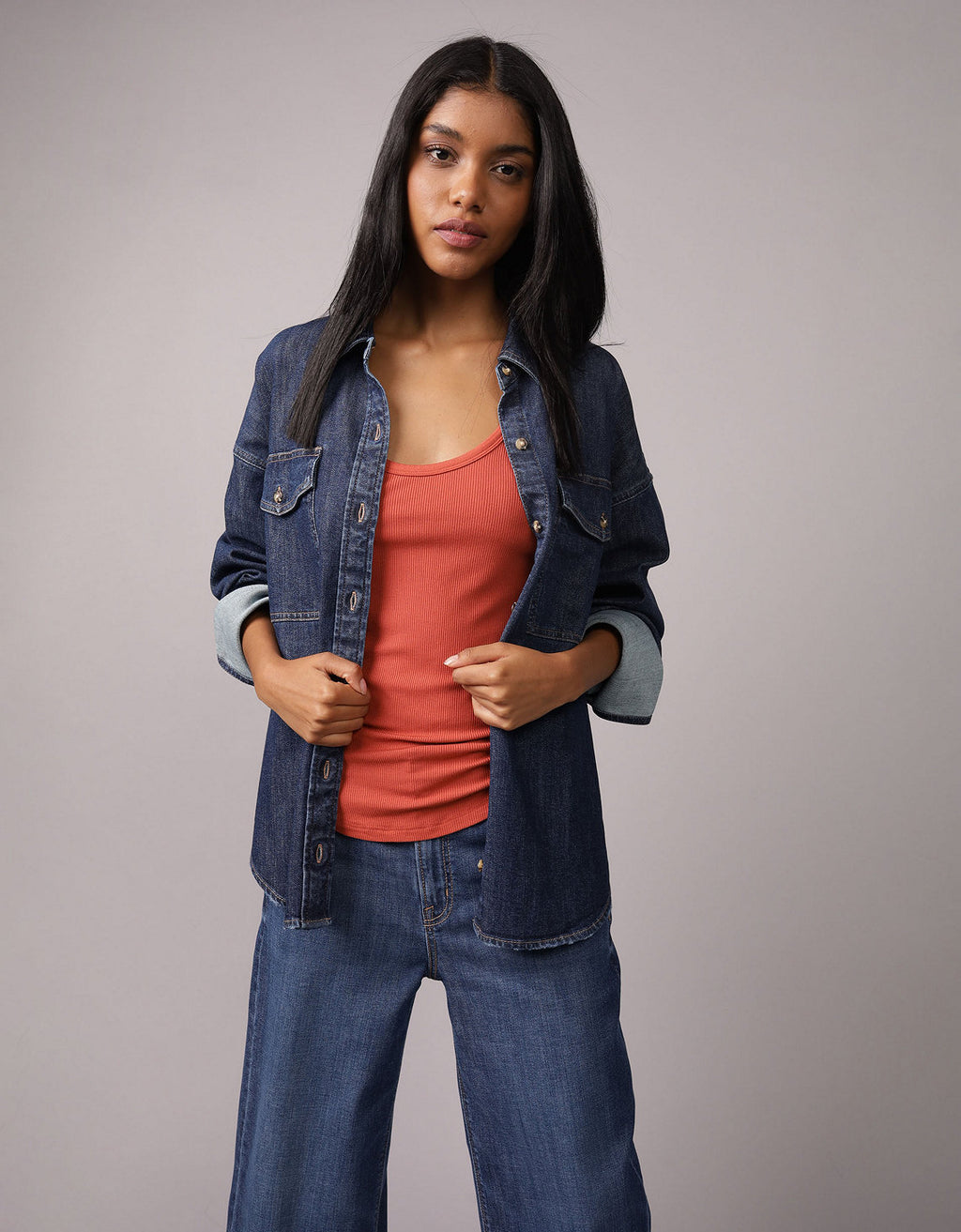 Camisa Oversized Manga Larga Ae - Generico 0355_6456_086_of