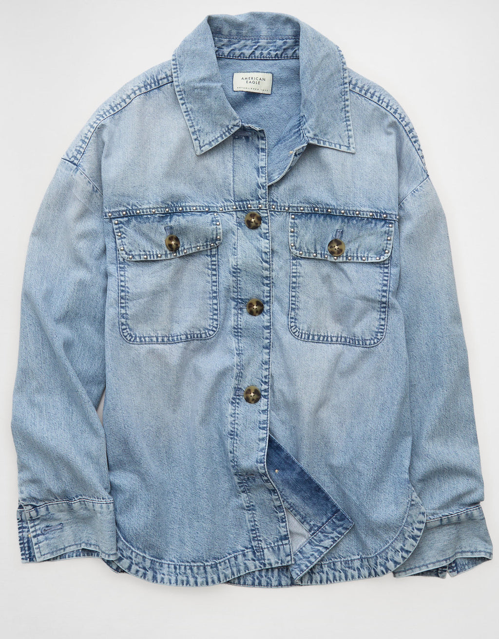 Chaqueta tipo camisa en Denim con tachuelas Ae - Generico 0355_6489_936_f