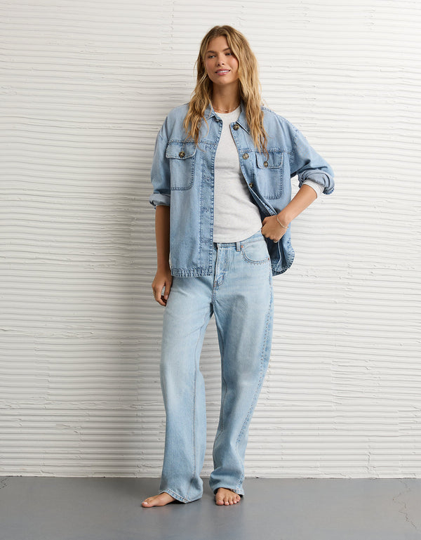 Chaqueta tipo camisa en Denim con tachuelas Ae - Generico