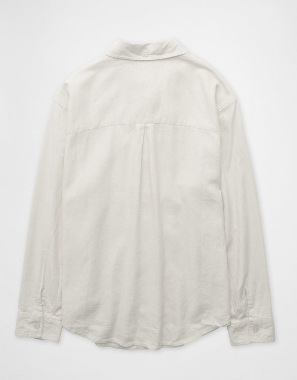 Camisa de Lino Oversized Ae - Blanco