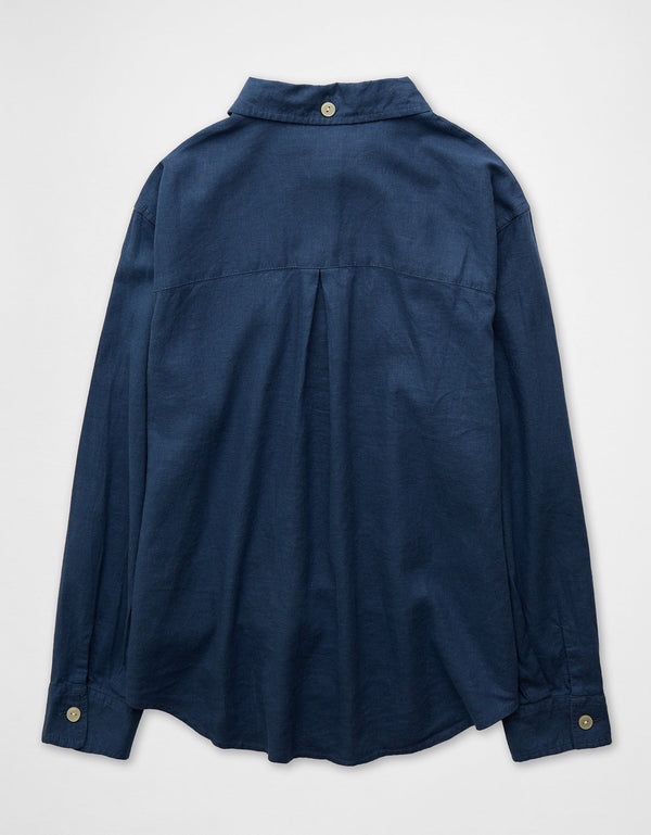 Camisa de Lino Oversized Ae - Azul