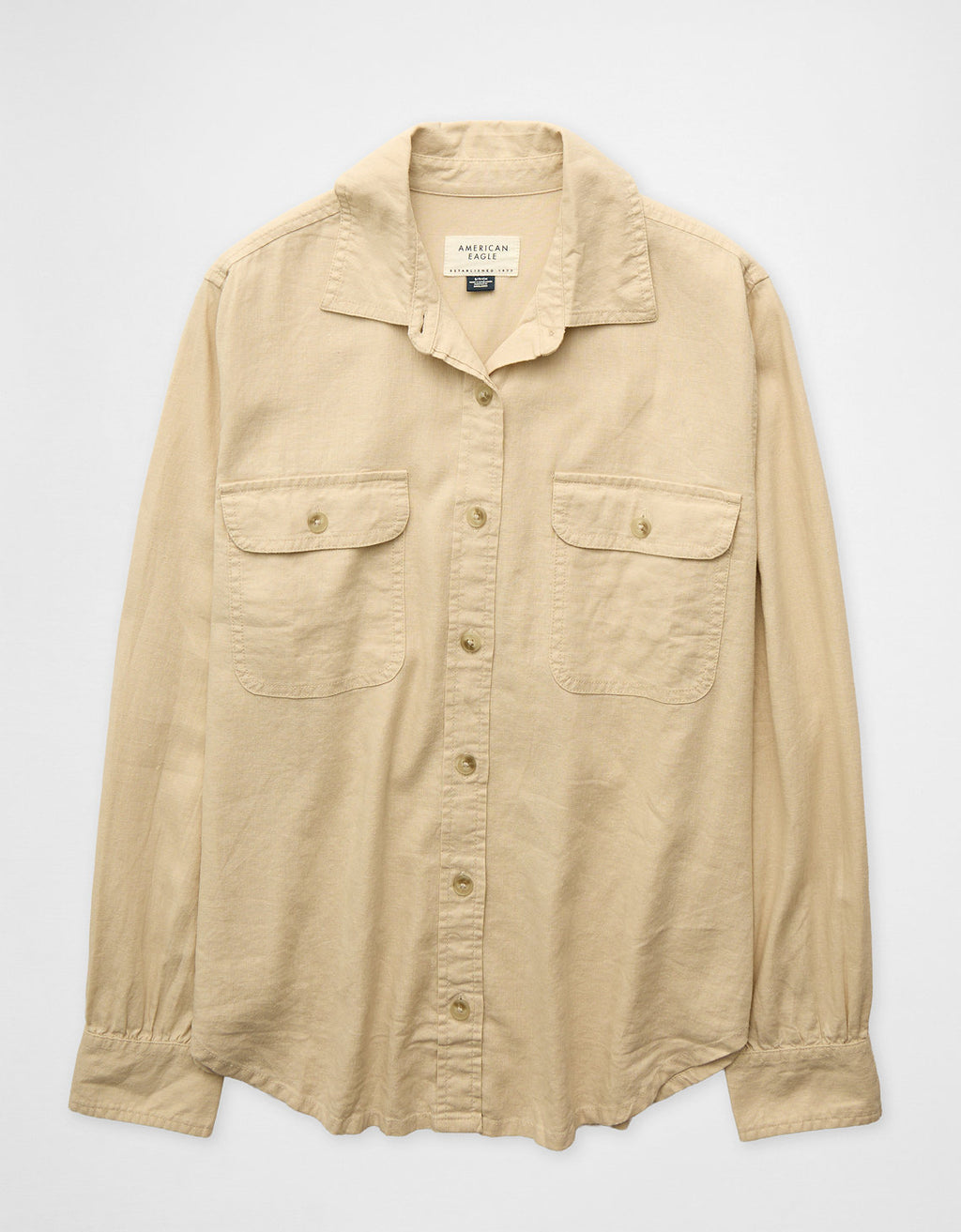 Camisa en lino manga larga con botones Ae - Generico 0355_6743_239_f