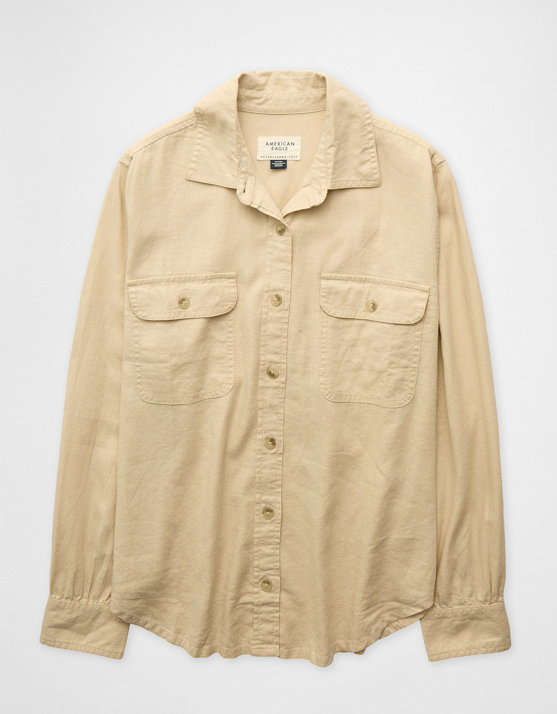 Camisa en lino manga larga con botones Ae - Generico 0355_6743_239_f