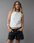 Camisa de mezclilla con espalda abierta - Blanco 0358_6184_100_of